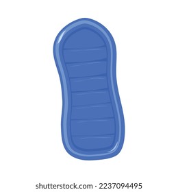 Inflatable mattress icon for camping or beach holiday, flat vector illustration isolated on white background. Rubber inflatable mattress for camping and pool.