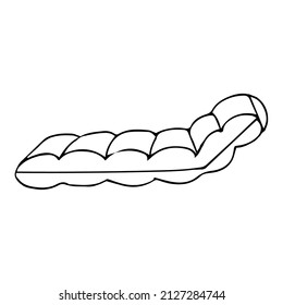 Inflatable mattress for swimming,isolated on a white background.Vector illustration in doodle style.