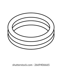Conjunto de iconos de Vector de colchón inflable. signo de ilustración de colchón, colección. Símbolo o logotipo de la piscina.