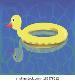 inflatable paddling circle as ducks