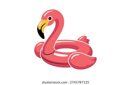 Inflatable pink flamingo pool float toy for summer fun activities