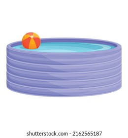 Inflatable pool ball icon cartoon vector. Swim beach. Water mattress