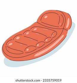 Inflatable pool float mattress vector cartoon illustration isolated on a white background.