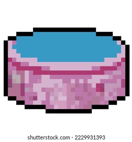 inflatable pool Pixel art isolated on white background. Vector illustration. Item for game or graphic design.