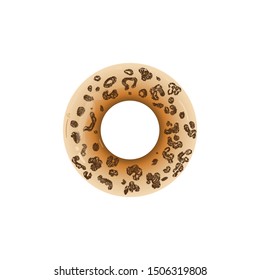 Inflatable pool ring with leopard print isolated on white background - cartoon glossy rubber belt for swimming safety. Animal skin pattern life preserver - vector illustration