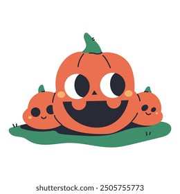 Inflatable pumpkin Halloween yard decoration vector cartoon illustration isolated on a white background.