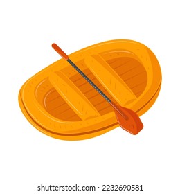 inflatable raft with paddle icon isolated