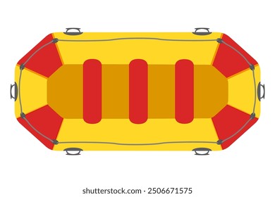 Ilustración vectorial inflable del estilo plano del bote de rafting aislada en el fondo blanco