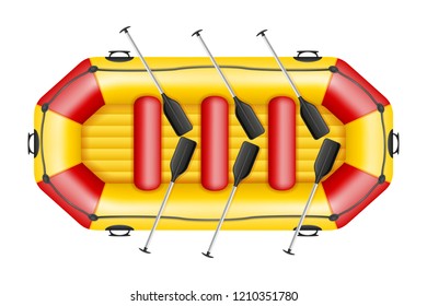 inflatable rafting boat vector illustration isolated on white background