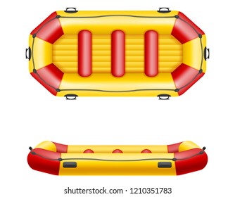 inflatable rafting boat vector illustration isolated on white background