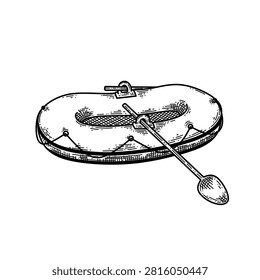 Inflatable rescue dinghy raft boat with paddle design
