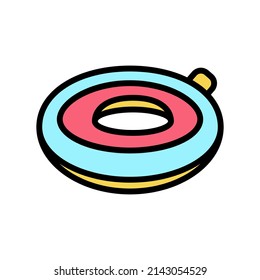 inflatable ring color icon vector. inflatable ring sign. isolated symbol illustration