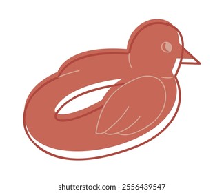 Inflatable ring color in the shape of a bird. Doodle clip art for your projects.