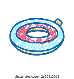 inflatable ring doodle icon sketch vector. inflatable ring sign. isolated symbol illustration