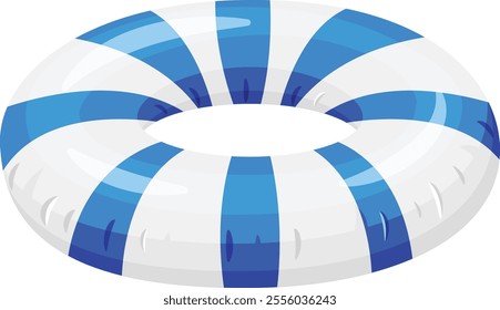 Inflatable ring floating on a shimmering water surface, offering safety and enjoyment for swimmers engaging in summer fun at the pool or beach, creating memorable moments with family and friends