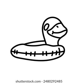 Inflatable Ring Outline Icon, Vector illustration