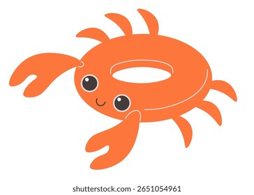 anel inflável lagosta vermelha em estilo doodle. elemento para mascote decoração postcard design impressão adesivo poster fundo
