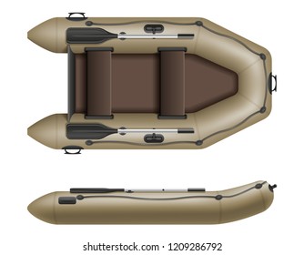 inflatable rubber boat for fishing and tourism vector illustration isolated on white background