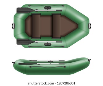 inflatable rubber boat for fishing and tourism vector illustration isolated on white background