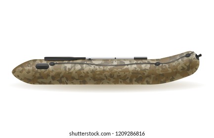 inflatable rubber boat for fishing and tourism vector illustration isolated on white background
