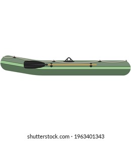Barco de caucho inflable para vectores de pesca aislados en blanco