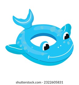 Inflatable Rubber Ring in the shape of a Whale. Summer funny kid's ballon in the shape of a whale
