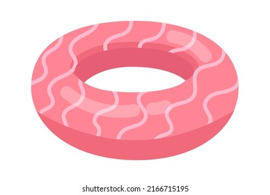 Anillo inflable de caucho con olas. Icono de la Piscina. Ilustración del vector
