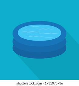 inflatable rubber swimming pool icon- vector illustration