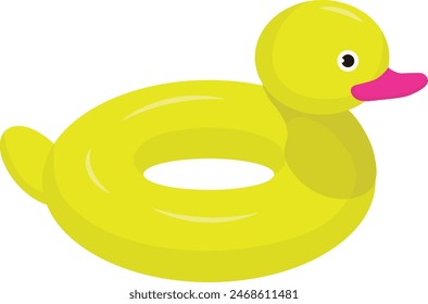 Anillo inflable de la natación de la goma con el estilo de la historieta. Ilustración vectorial. Aislado sobre fondo blanco.