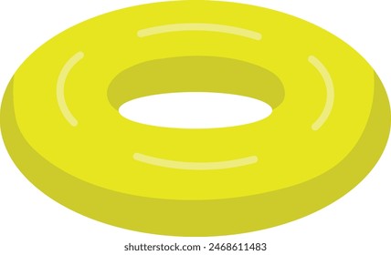 Inflatable Rubber Swimming Ring with Cartoon Style. Vector Illustration. Isolated on White Background.