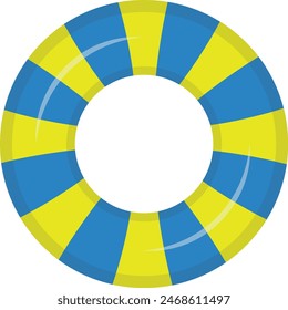 Anillo inflable de la natación de la goma con el estilo de la historieta. Ilustración vectorial. Aislado sobre fondo blanco.