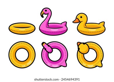 inflatable rubber toy swimming ring vector illustration design