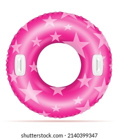 anillo transparente de caucho inflable para nadar en el mar o en la ilustración vectorial de piscina aislada en fondo blanco