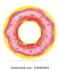 inflatable rubber transparent ring for swimming in the sea or pool vector illustration isolated on white background