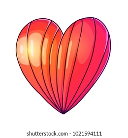 inflatable shiny heart. Vector cartoon illustration for stickers, pins and print