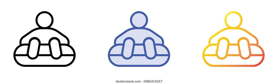 inflatable sled icon. Linear, Blue Fill and Gradient Style Design Isolated On White Background