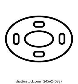 Inflatable sled Vector Line Icon Design