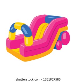 Inflatable slide vector icon.Cartoon vector icon isolated on white background inflatable slide.