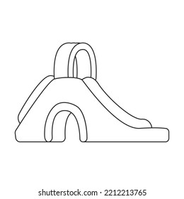 Icono de vector de diapositiva inflable.Icono de vector de contorno aislado en diapositiva inflable de fondo blanco.