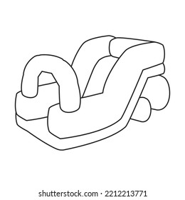 Inflatable slide vector icon.Outline vector icon isolated on white background inflatable slide.
