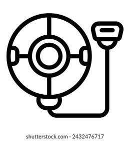 Inflatable snow tube icon outline vector. Cold slide. Speed ride action
