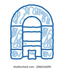 Inflatable Spacious Boat sketch icon vector. Hand drawn blue doodle line art Inflatable Spacious Boat sign. isolated symbol illustration
