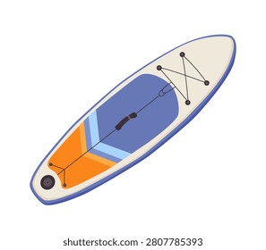 Inflatable Stand Up Paddle Board Isolated on White Background. SUP Equipment Vector Illustration.