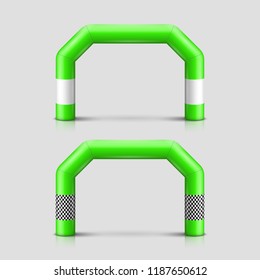 Inflatable start/finish arch. Inflatable arch for sporting events. Vector template for your design.