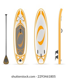 inflatable sup board for outdoor activities and water sports vector illustration isolated on white background