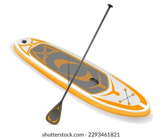 inflatable sup board for outdoor activities and water sports vector illustration isolated on white background