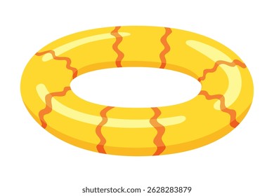 Inflatable swim pool ring. Colorful floater element for beach, swimming pool lifebuoy and life saver equipment. Inflatable rubber toy, cartoon vector illustration