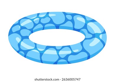 Inflatable swim pool ring. Colorful floater element for beach, swimming pool lifebuoy and life saver equipment. Inflatable rubber toy, cartoon vector illustration