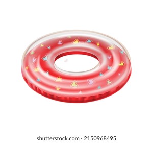 Inflatable swimming accessories realistic composition with isolated image on blank background vector illustration