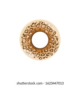 Inflatable swimming accessory ring with leopard animal skin coloring cartoon vector illustration isolated on white background. Water fun equipment for summer beach fun.